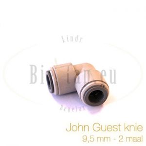 John Guest knie 2 maal 9,5 mm insteek