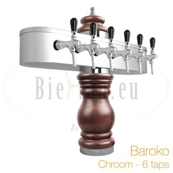 Baroko tapzuil chroom 6-taps